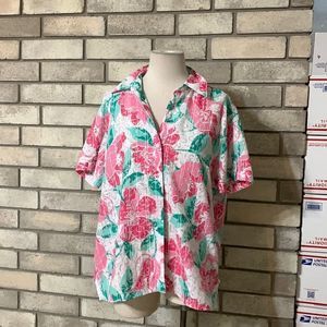 Vintage floral button down w/ burnout design 🌺